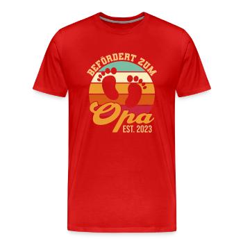 Befördert zum Opa 2023 Werdender Opa Geschenk - Männer Premium Bio T-Shirt - Rot - Vorne - Damien (186cm)
