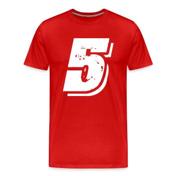 5 Symbole numérique - T-shirt bio Premium Homme - rouge - Devant - Damien (186cm)