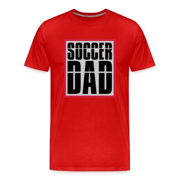 Cool Soccer Dad Logo - Männer Premium Bio T-Shirt - Rot - Vorne - Damien (186cm)