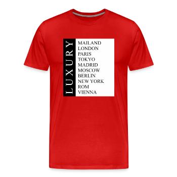 LUXURY CITY - Männer Premium Bio T-Shirt - Rot - Vorne - Damien (186cm)