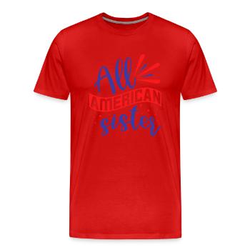 Toutes les sœurs américaines - T-shirt bio Premium Homme - rouge - Devant - Damien (186cm)