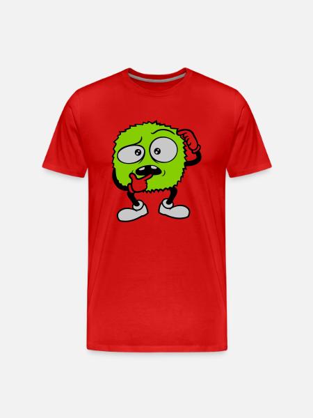 Comic skeptical face monster - Men's Premium Organic T-Shirt - red