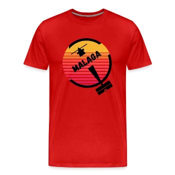 Malaga Beach Spain Plane Sun Retro Holidays - Men's Premium Organic T-Shirt - red - Front - Damien (186cm)
