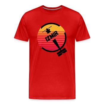 Izmir Ankara Turkey Airport Sun Plane Retro - Men's Premium Organic T-Shirt - red - Front - Damien (186cm)