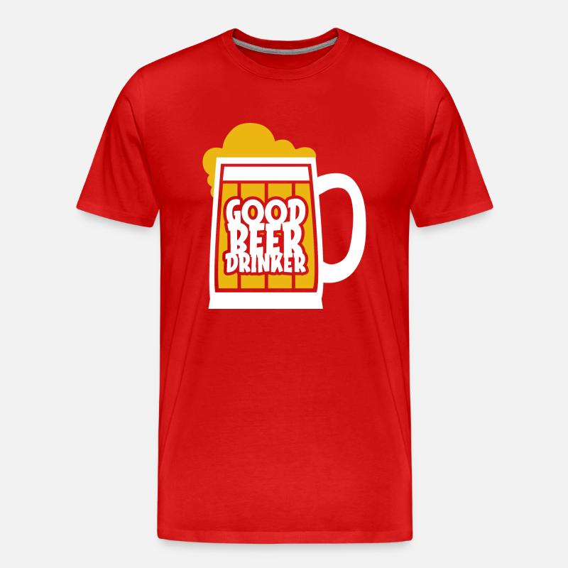 Guter Biertrinker - Männer Premium Bio T-Shirt - Rot