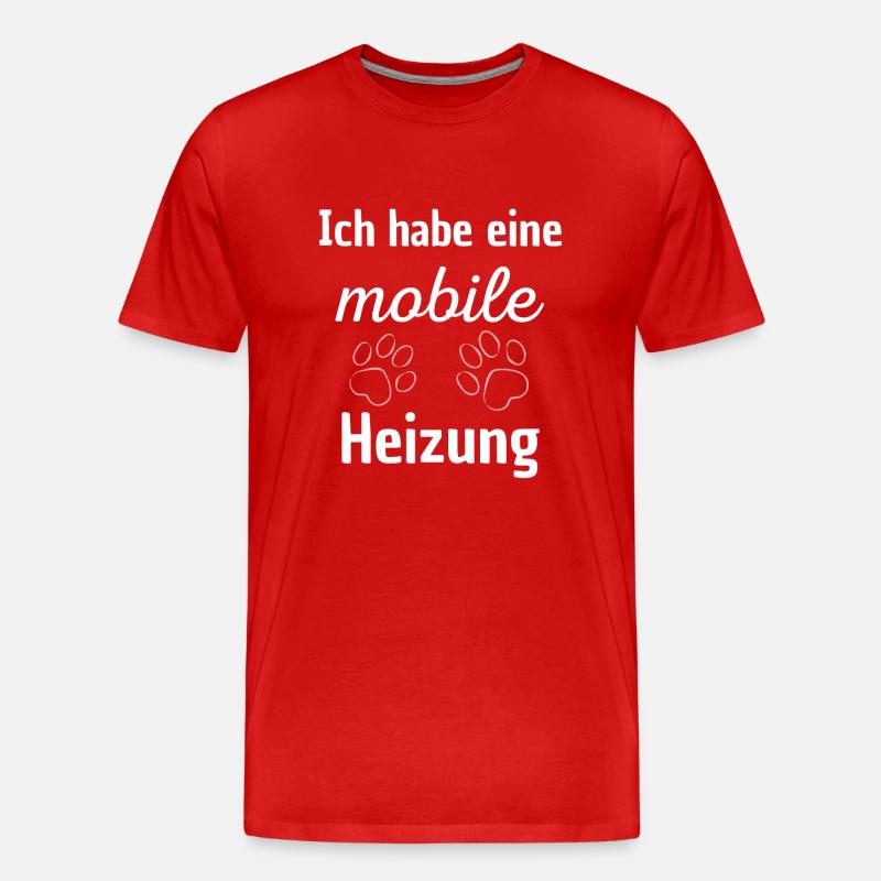 mobile Heizung - Männer Premium Bio T-Shirt - Rot