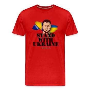 Ukraine Bosnien und Herzegowina - Männer Premium Bio T-Shirt - Rot - Vorne - Damien (186cm)