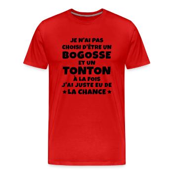 bogosse et tonton / cadeau humour tonton - T-shirt bio Premium Homme - rouge - Devant - Damien (186cm)