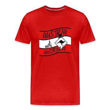 Autriche Design - L’Autriche et non l’Australie Dicton - T-shirt bio Premium Homme - rouge - Devant - Damien (186cm)
