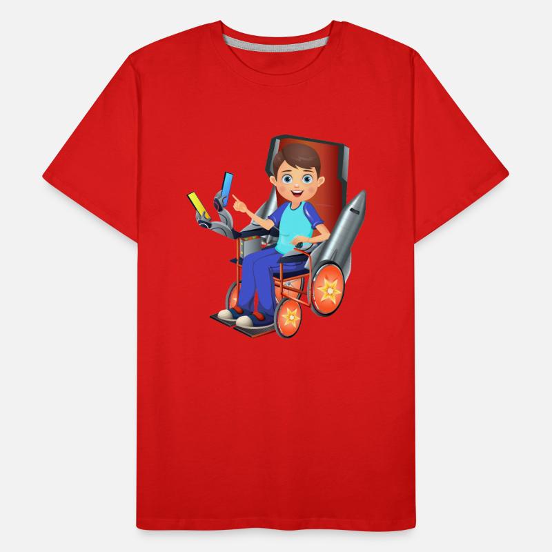 Rollstuhl Held Männer Premium Bio T-Shirt