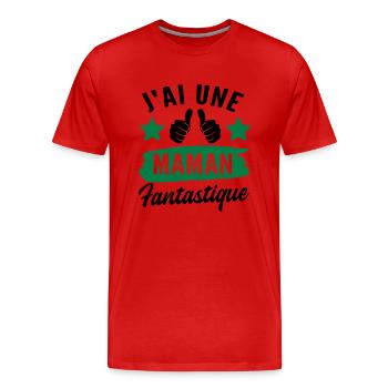 j ai une maman fantastique - T-shirt bio Premium Homme - rouge - Devant - Damien (186cm)