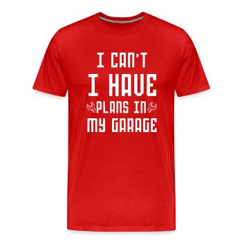 I can't I have plans in my garage father mechanic - T-shirt bio Premium Homme - rouge - Devant - Damien (186cm)