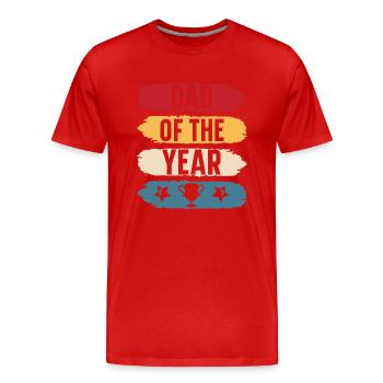 Dad of the year original gift father's day - T-shirt bio Premium Homme - rouge - Devant - Damien (186cm)