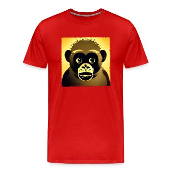 Singe jaune de la forêt tropicale humide - T-shirt bio Premium Homme - rouge - Devant - Damien (186cm)
