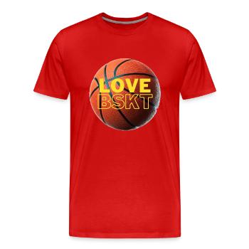 Liebe BSKT Thema - Ich liebe Basketball. Modern - Männer Premium Bio T-Shirt - Rot - Vorne - Damien (186cm)
