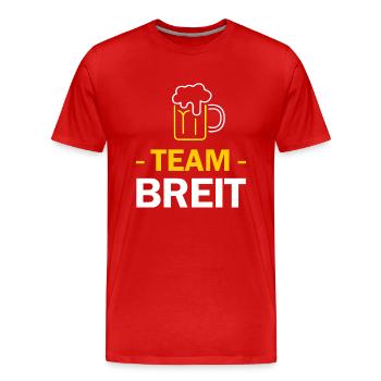 Team Breit - Männer Premium Bio T-Shirt - Rot - Vorne - Damien (186cm)