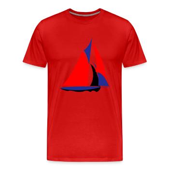 French sailboat - Men's Premium Organic T-Shirt - red - Front - Damien (186cm)