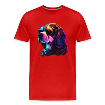 Beagle Chiens Beagles - T-shirt bio Premium Homme - rouge - Devant - Damien (186cm)