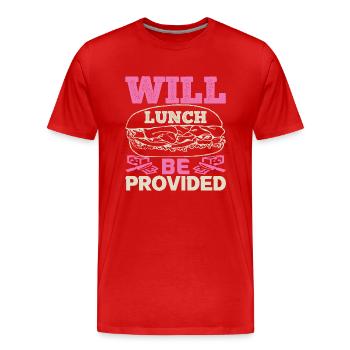 WIRD MITTAGESSEN ZUR VERFÜGUNG GESTELLT HUND - Männer Premium Bio T-Shirt - Rot - Vorne - Damien (186cm)