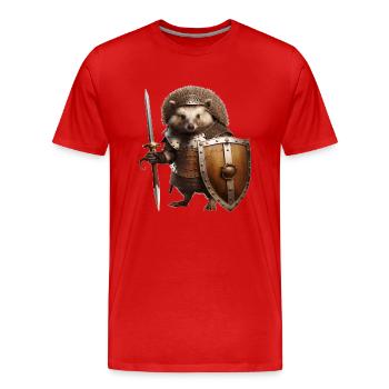 Igel der Welt, wehrt euch - Männer Premium Bio T-Shirt - Rot - Vorne - Damien (186cm)