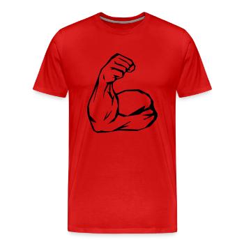 biceps - Men's Premium Organic T-Shirt - red - Front - Damien (186cm)
