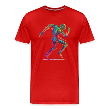 Dancing robot in motion - Men's Premium Organic T-Shirt - red - Front - Damien (186cm)