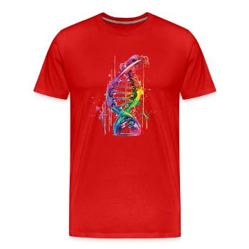 Menschliche DNA - Männer Premium Bio T-Shirt - Rot - Vorne - Damien (186cm)