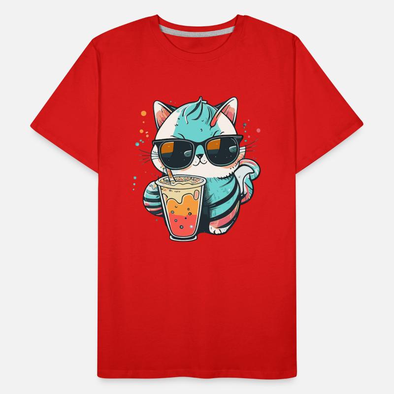 Le chat le plus cool de la plage T-shirt bio Premium Homme