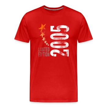 2005 Limited Edition - Männer Premium Bio T-Shirt - Rot - Vorne - Damien (186cm)
