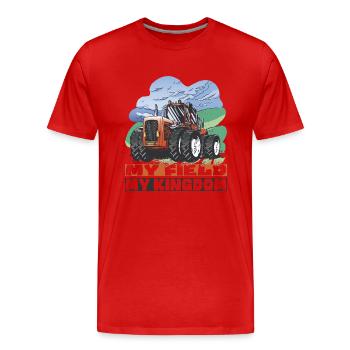 Mein Feld, mein Reich - Männer Premium Bio T-Shirt - Rot - Vorne - Damien (186cm)