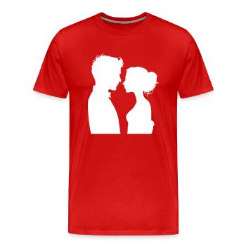 Mariage de couple Mariage de couple - T-shirt bio Premium Homme - rouge - Devant - Damien (186cm)