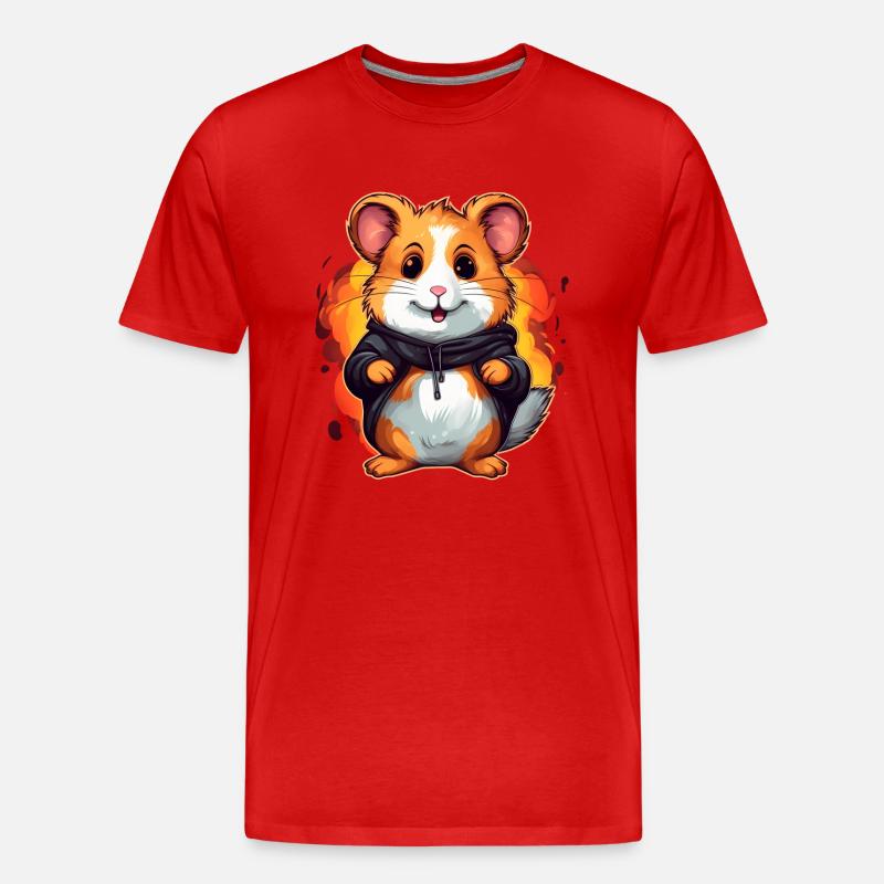 Süßer Hamster - Männer Premium Bio T-Shirt - Rot