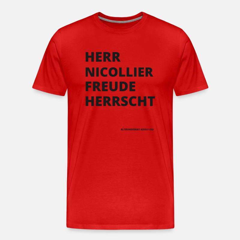Freude herrscht - Männer Premium Bio T-Shirt - Rot
