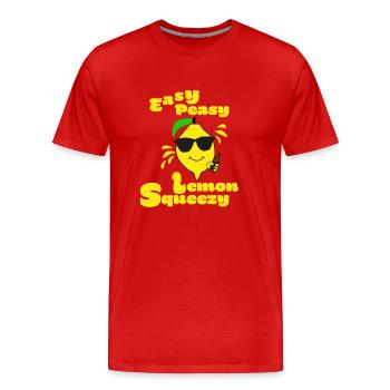 Easy Peasy Lemon Squeezy - Männer Premium Bio T-Shirt - Rot - Vorne - Damien (186cm)
