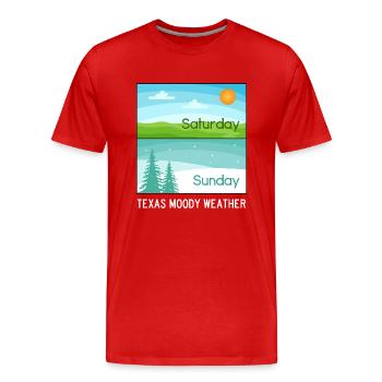 Texas Moody Weather Design for Proud Texans - Men's Premium Organic T-Shirt - red - Front - Damien (186cm)
