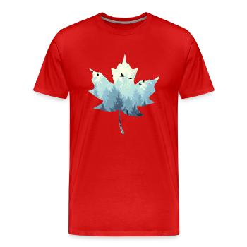Paysage de feuilles - T-shirt bio Premium Homme - rouge - Devant - Damien (186cm)