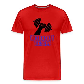 workout team - Männer Premium Bio T-Shirt - Rot - Vorne - Damien (186cm)