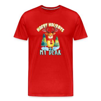 Joyeuses fêtes ma chère - T-shirt bio Premium Homme - rouge - Devant - Damien (186cm)