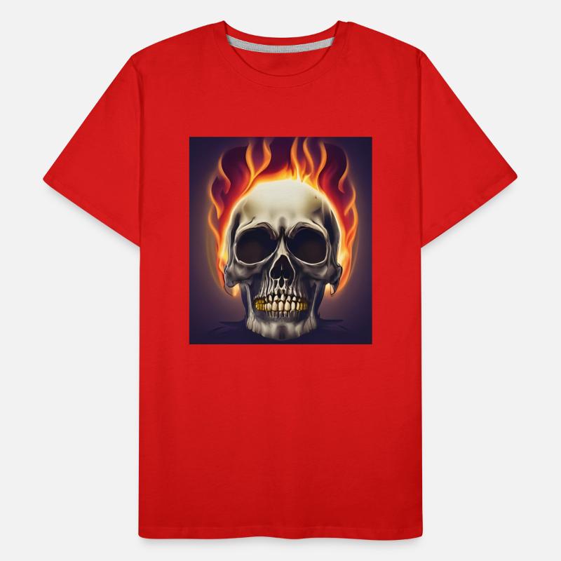 Skull fire T-shirt bio Premium Homme