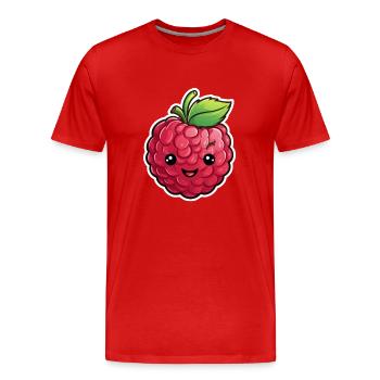 Himbeere - Männer Premium Bio T-Shirt - Rot - Vorne - Damien (186cm)