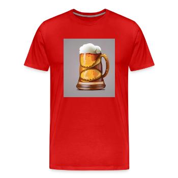 Biere Bretzel - T-shirt bio Premium Homme - rouge - Devant - Damien (186cm)