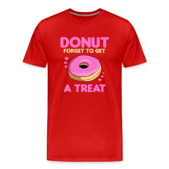 Donut -Liebhaber Naschkatze - Männer Premium Bio T-Shirt - Rot - Vorne - Damien (186cm)