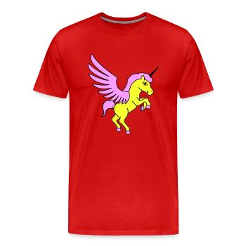 Licorne Licorne - T-shirt bio Premium Homme - rouge - Devant - Damien (186cm)