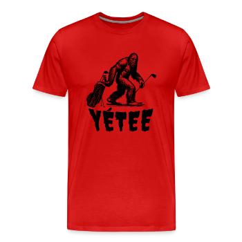 Yéti? NON, Yétee...La terreur sur le green ! - T-shirt bio Premium Homme - rouge - Devant - Damien (186cm)