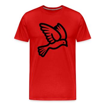 Taube - Männer Premium Bio T-Shirt - Rot - Vorne - Damien (186cm)