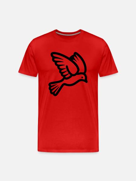 Taube - Männer Premium Bio T-Shirt - Rot