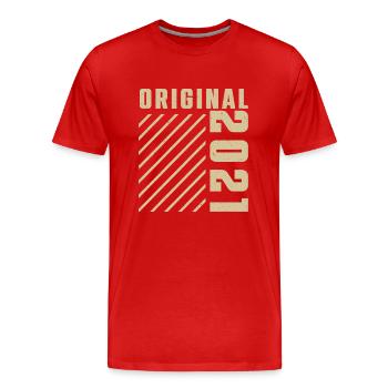 Original 2021 Authentic 2021 Vintage Bursdag - T-shirt bio Premium Homme - rouge - Devant - Damien (186cm)