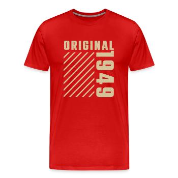 Original 1949 Authentic 1949 Vintage Bursdag - T-shirt bio Premium Homme - rouge - Devant - Damien (186cm)