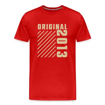 Original 2013 Authentic 2013 Vintage Bursdag - T-shirt bio Premium Homme - rouge - Devant - Damien (186cm)