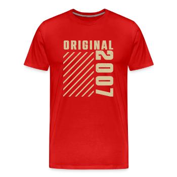 Original 2007 Authentic 2007 Vintage Bursdag - T-shirt bio Premium Homme - rouge - Devant - Damien (186cm)